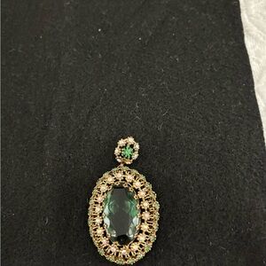 Vintage Green and Gold Pendant.